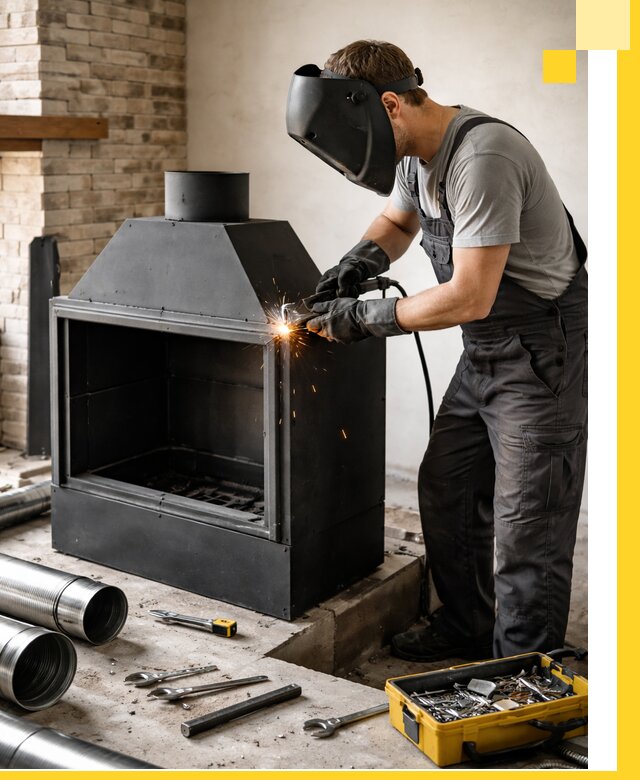 Продажа и установка металлических каминов в Иркутске под ключ