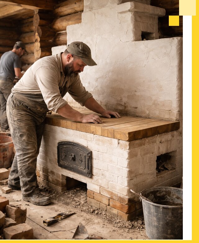 Проектирование и установка русской печи с лежанкой в Иркутске