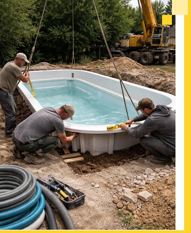 Установка и монтаж композитных бассейнов под ключ в Иркутске