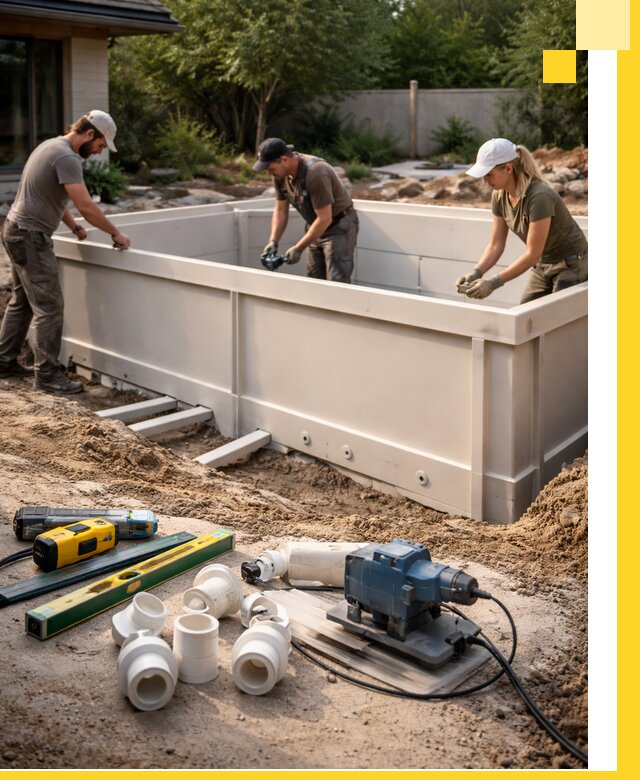 Установка полипропиленовых бассейнов под ключ в Иркутске