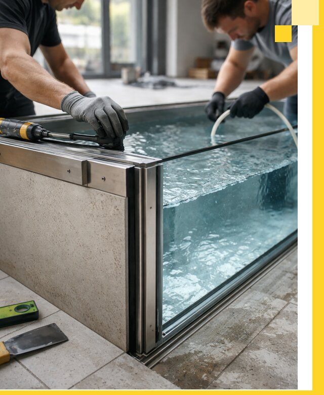 Проектирование и монтаж стеклянных бассейнов в Иркутске