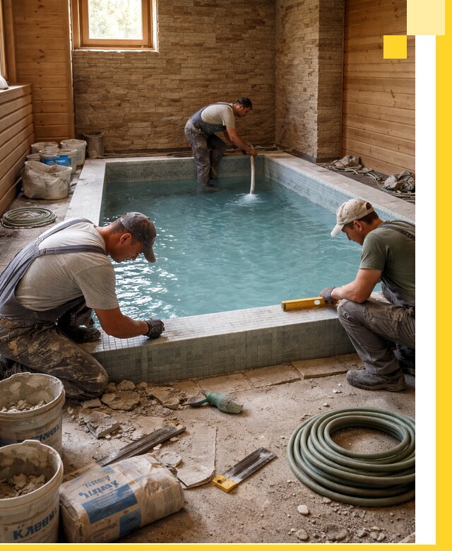 Проектирование и строительство бассейнов для бани в Иркутске