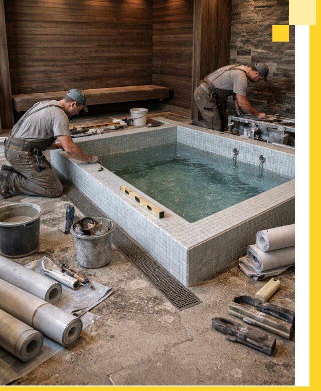 Установка и строительство бассейнов для сауны в Иркутске