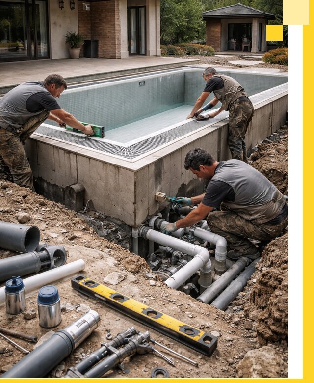 Строительство переливных бассейнов в Иркутске под ключ