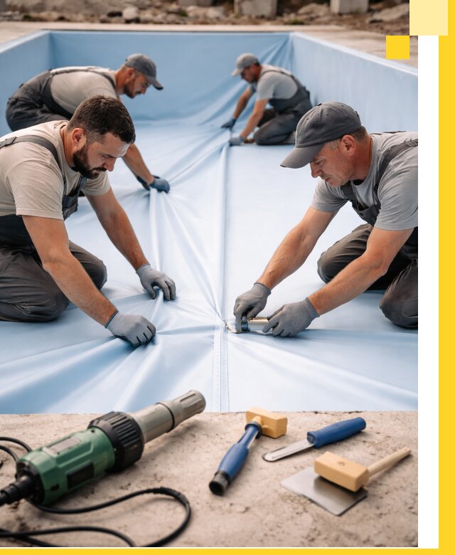 ПВХ пленка для бассейнов с монтажом и гарантией в Иркутске