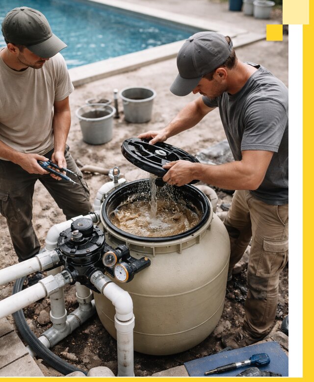 Установка и обслуживание песочных фильтров для бассейнов в Иркутске