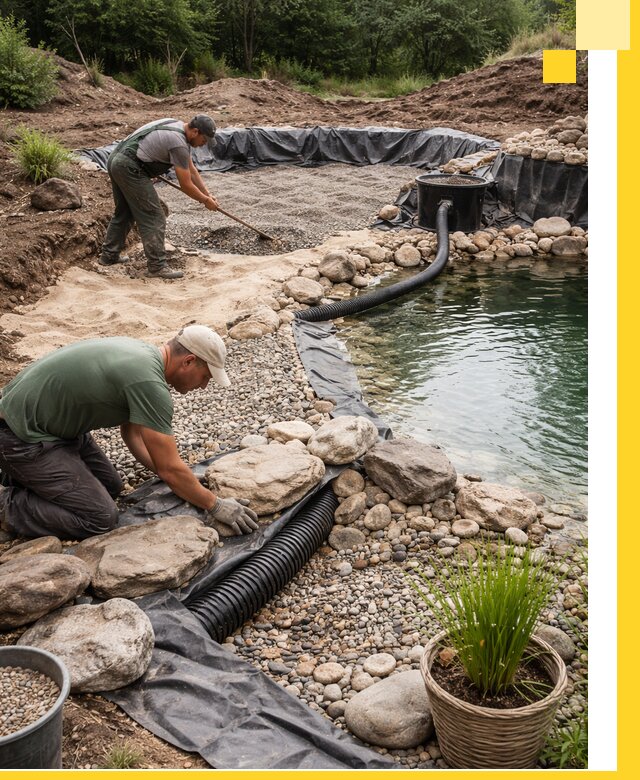 Строительство природных бассейнов и озер в Иркутске под ключ