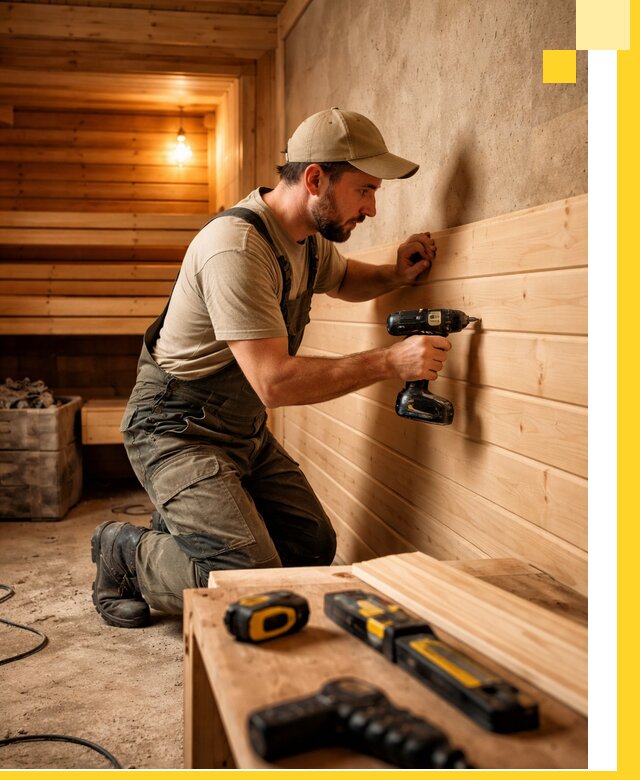 Профессиональная внутренняя отделка бани в Иркутске под ключ