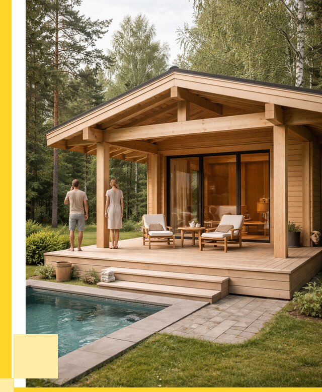 Бани с террасой под ключ в Иркутске от 625140 р. | ЭриданРкт