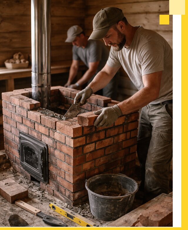 Кирпичные печи для бани под ключ в Иркутске, проект и монтаж