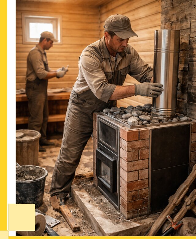 Монтаж печи в бане под ключ в Иркутске от 20838 р. | ЭриданРкт