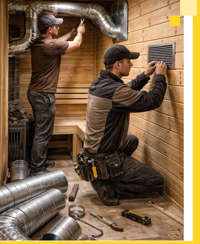 Проектирование и монтаж вентиляции бани в Иркутске под ключ