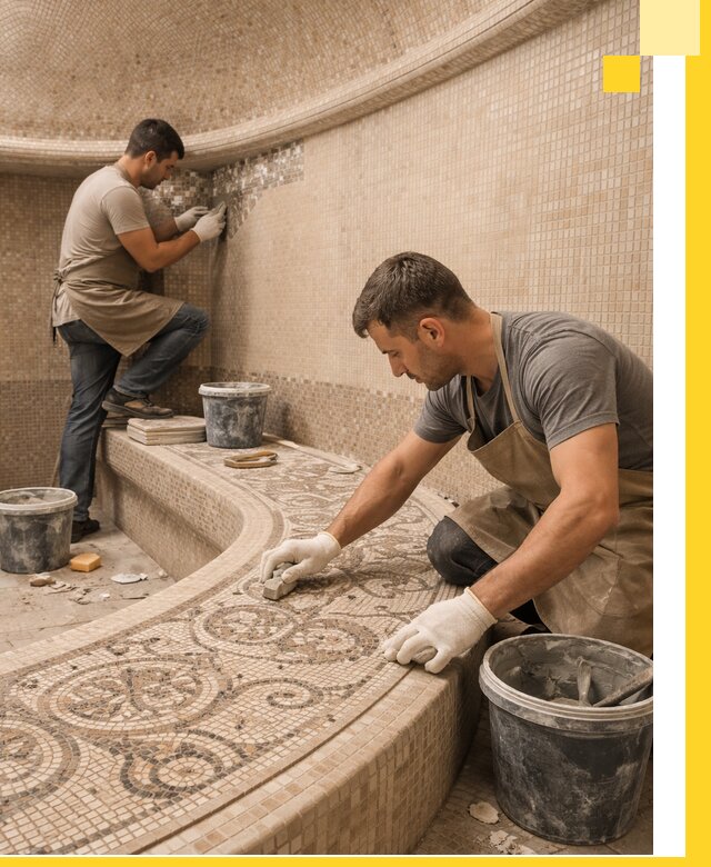 Плитка для хамама в Иркутске, укладка, подбор и поставка